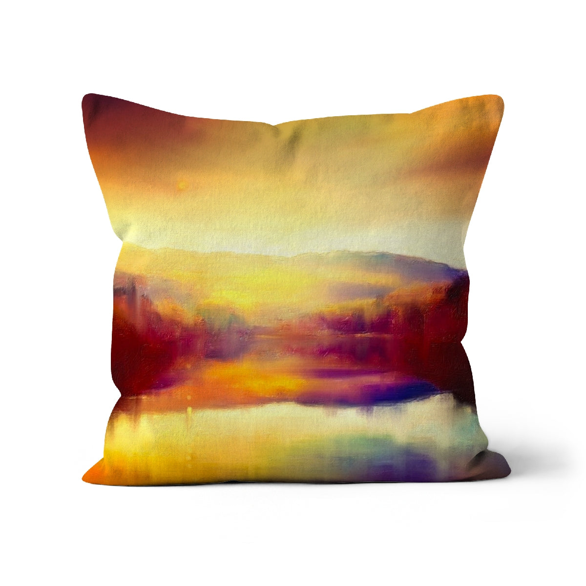 Loch Faskally Dusk Art Gifts Cushion | Scottish Lochs & Mountains Art Gallery | Paintings, Prints, Homeware and Art Gifts From Scotland By Scottish Artist Kevin Hunter