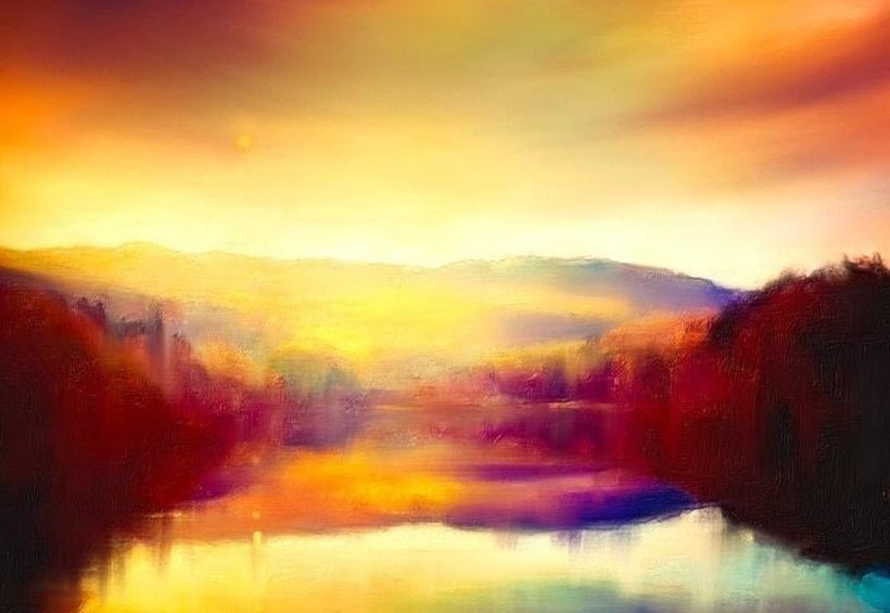 Loch Faskally Dusk Art Prints from my Lochs & Mountains Art Gallery Collection