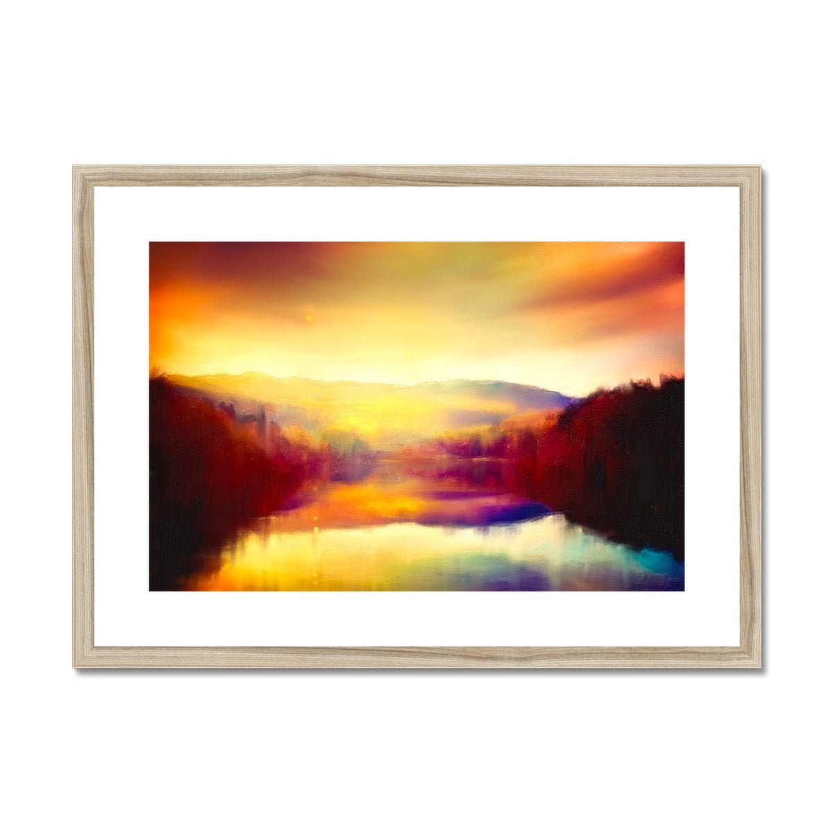 Loch Faskally Dusk Painting | Framed & Mounted Prints From Scotland