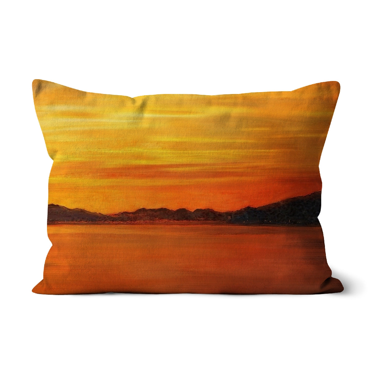 Loch Fyne Sunset Art Gifts Cushion | Scottish Lochs &amp; Mountains Art Gallery | Paintings, Prints, Homeware and Art Gifts From Scotland By Scottish Artist Kevin Hunter