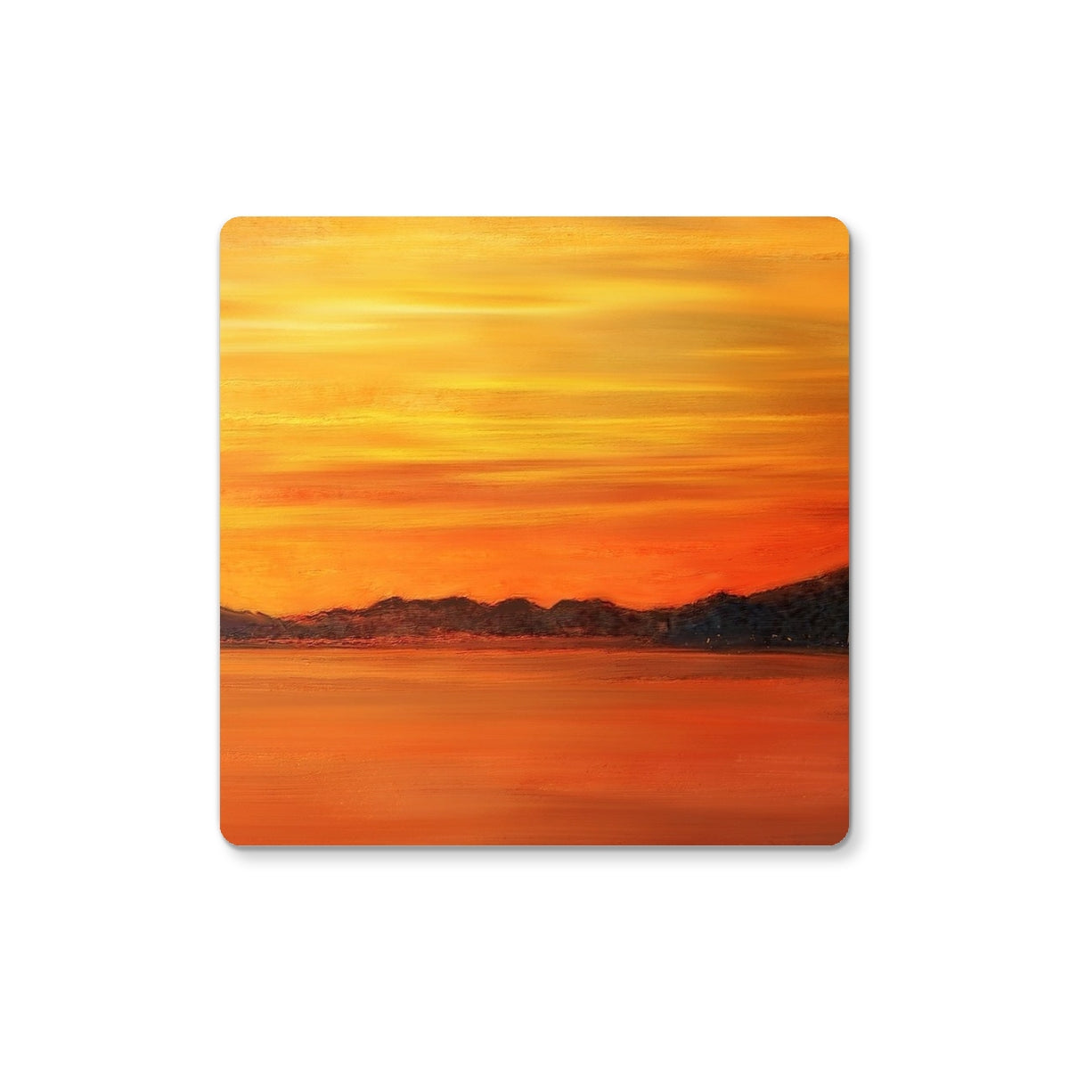 Loch Fyne Sunset | Scottish Art Gifts | Coaster | Scottish Lochs & Mountains Art Gallery | Paintings, Prints, Homeware and Art Gifts From Scotland By Scottish Artist Kevin Hunter