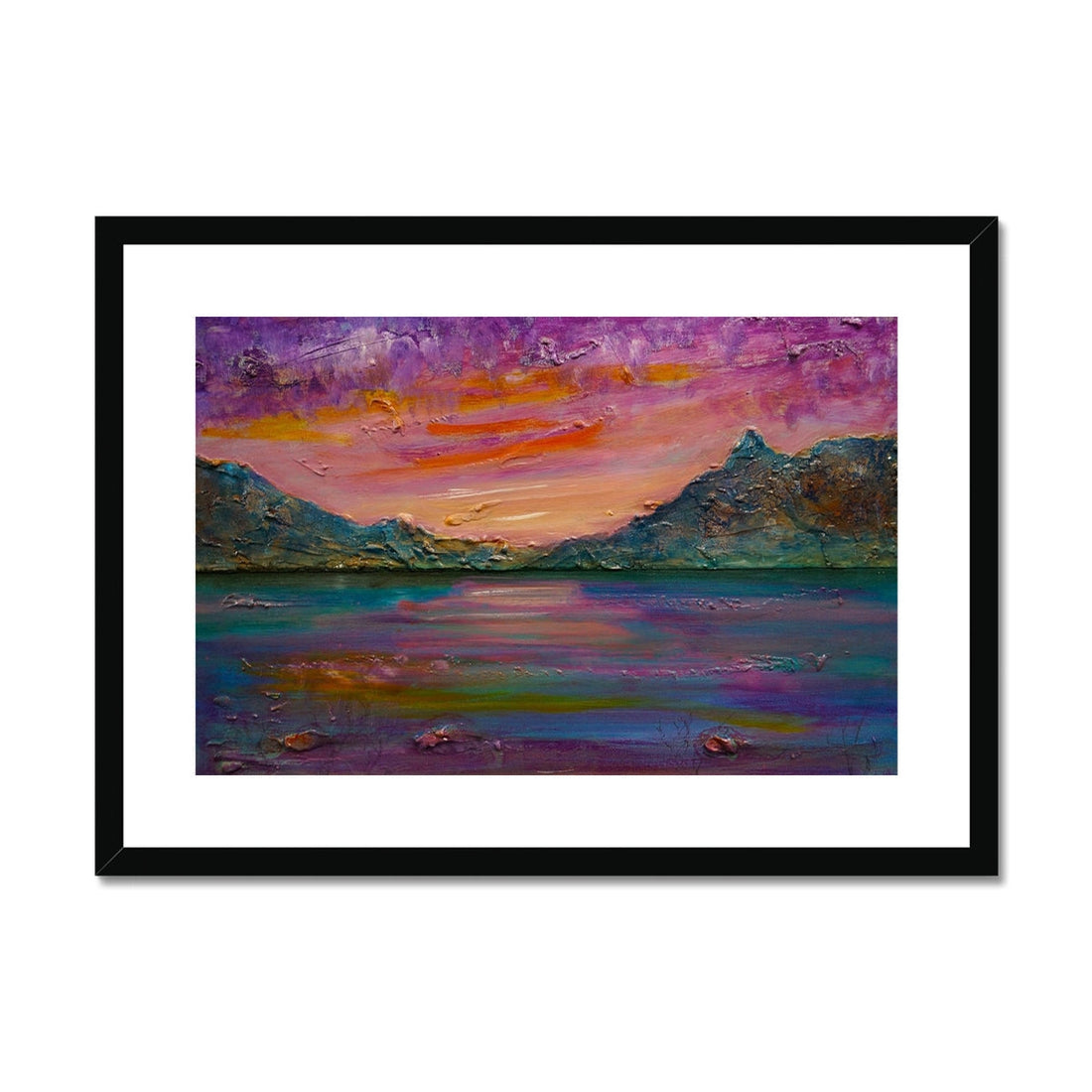 Loch Leven Sunset Painting | Framed &amp; Mounted Prints From Scotland