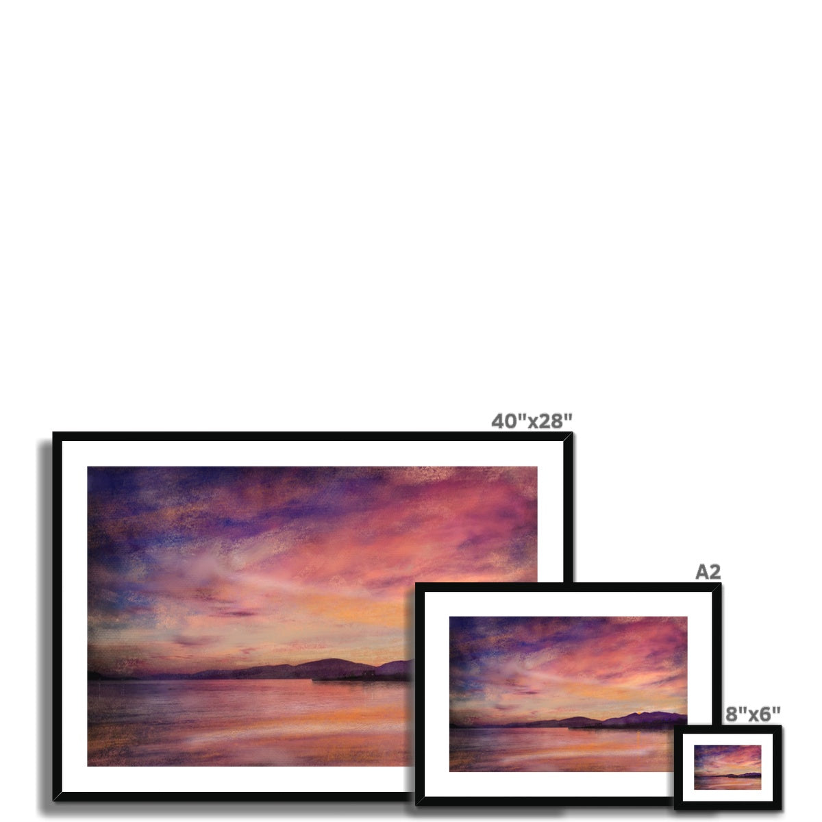 Loch Linnhe Dusk Painting | Framed &amp; Mounted Prints From Scotland