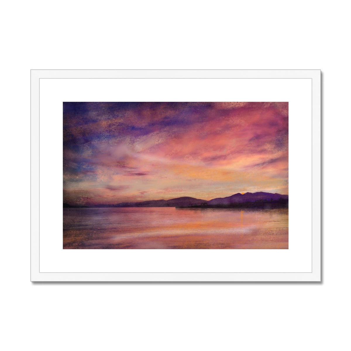 Loch Linnhe Dusk Painting | Framed &amp; Mounted Prints From Scotland