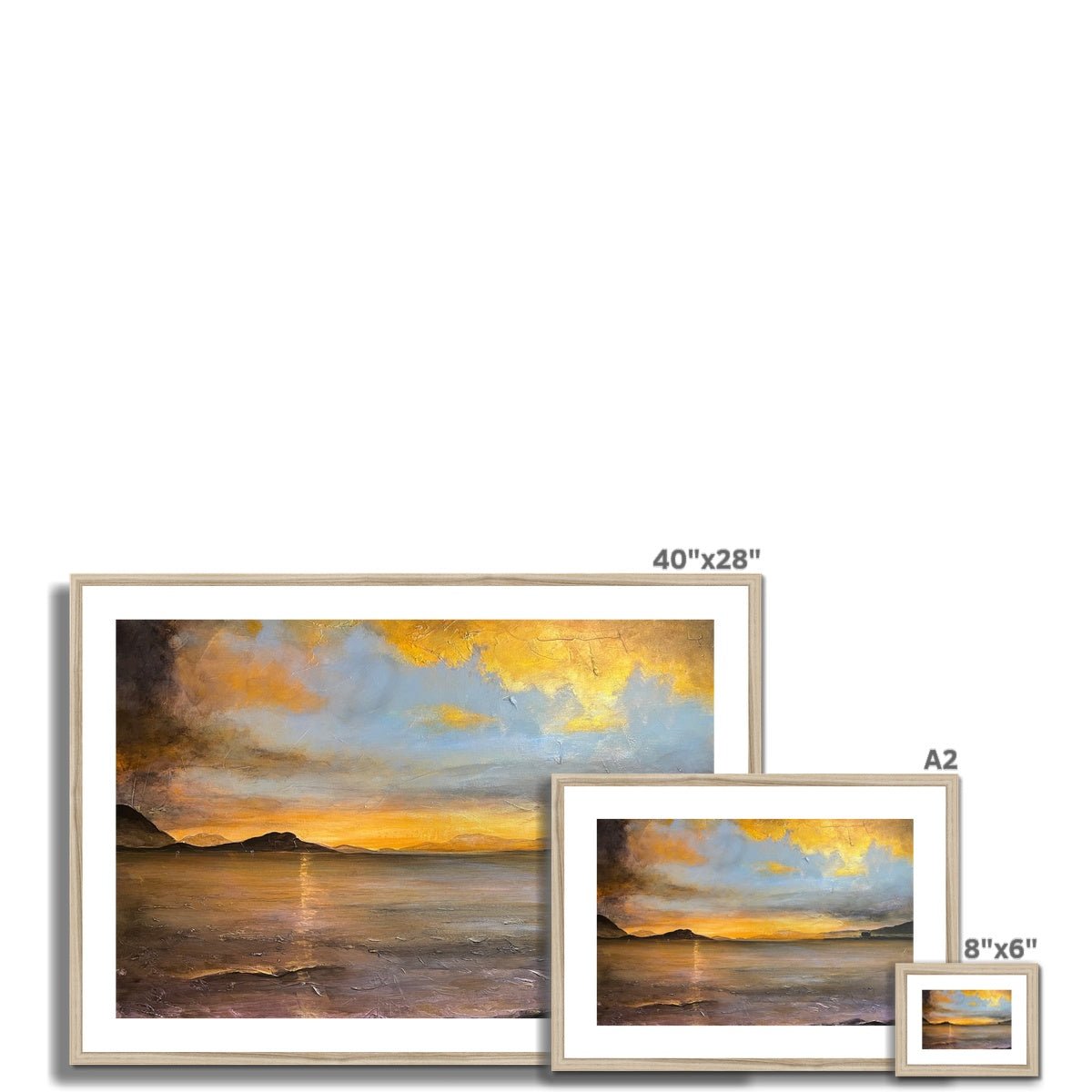 Loch Linnhe Sunset Painting | Framed &amp; Mounted Prints From Scotland