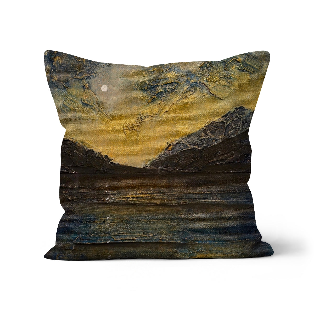 Loch Lomond Moonlight Art Gifts Cushion | Scottish Lochs & Mountains Art Gallery | Paintings, Prints, Homeware and Art Gifts From Scotland By Scottish Artist Kevin Hunter