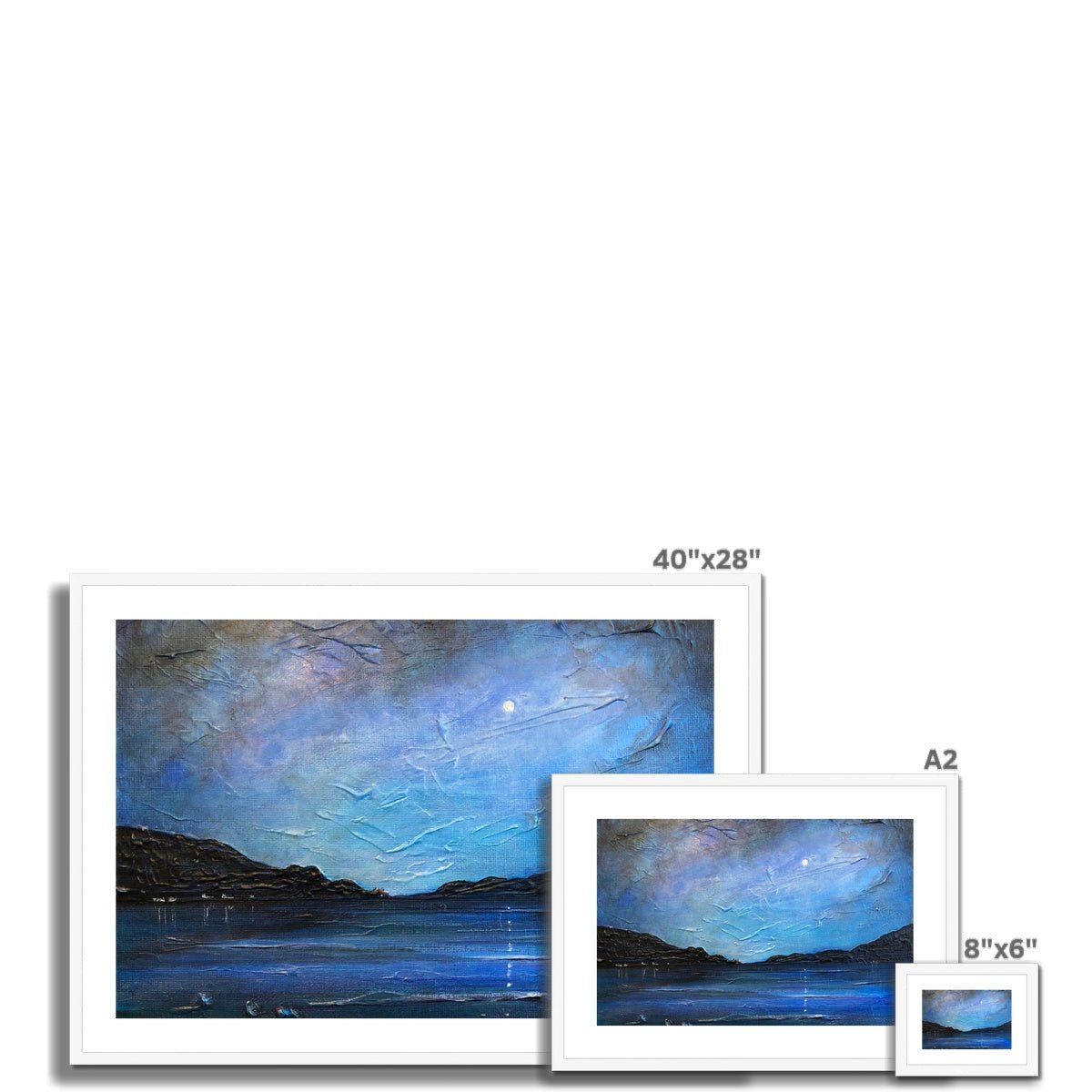 Loch Ness Moonlight Painting | Framed & Mounted Prints From Scotland