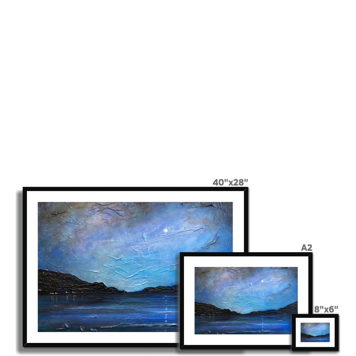 Loch Ness Moonlight Painting | Framed & Mounted Prints From Scotland