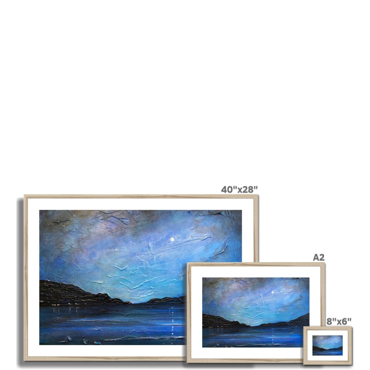 Loch Ness Moonlight Painting | Framed & Mounted Prints From Scotland