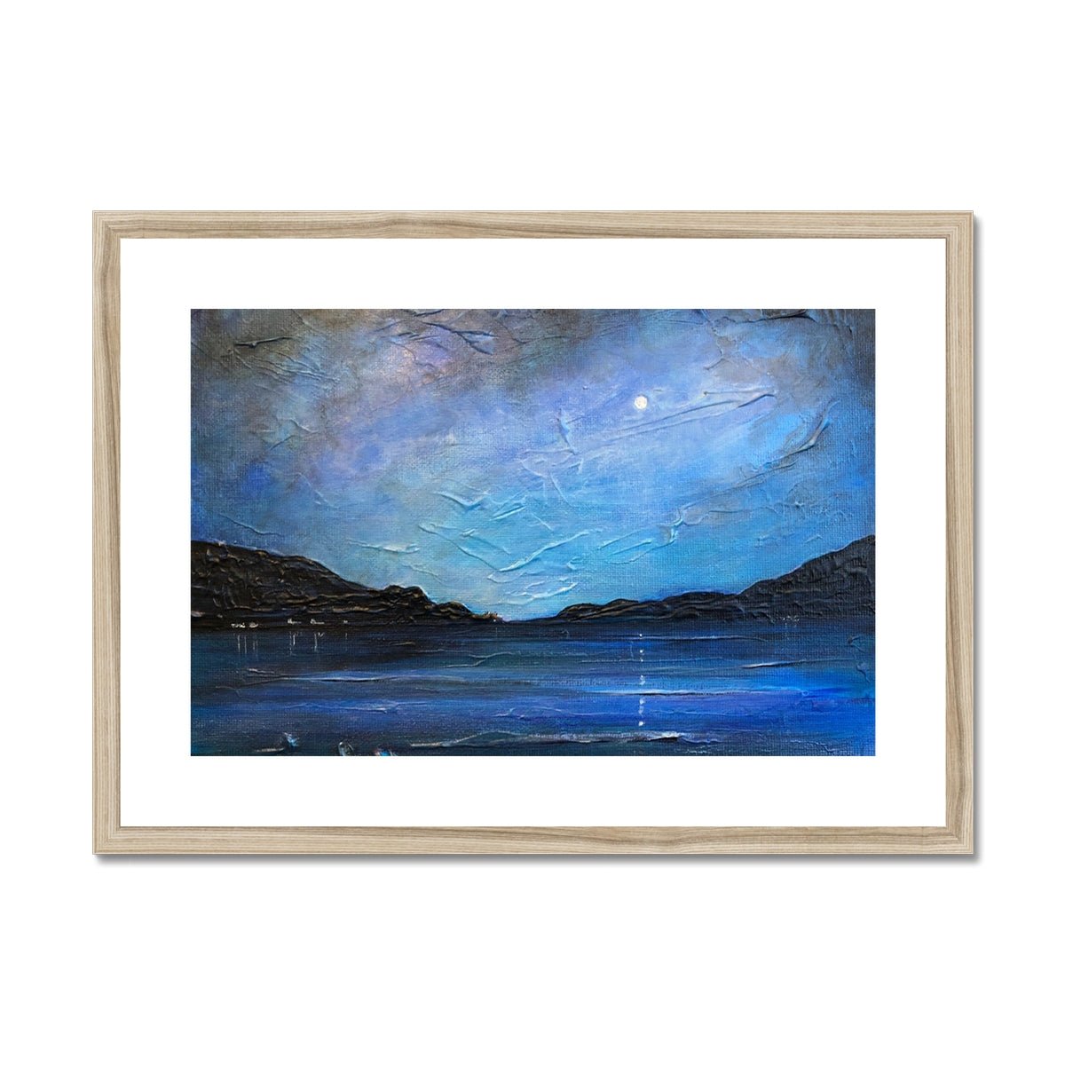 Loch Ness Moonlight Painting | Framed &amp; Mounted Prints From Scotland