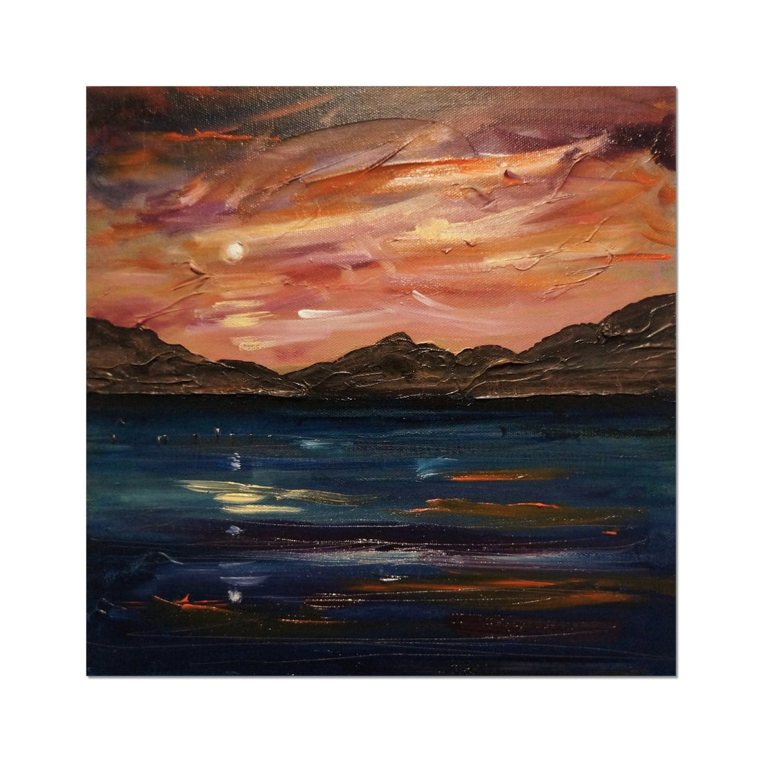 Loch Ness Moonset Prints | Scottish Lochs &amp; Mountains Art Gallery | Paintings, Prints, Homeware and Art Gifts From Scotland By Scottish Artist Kevin Hunter