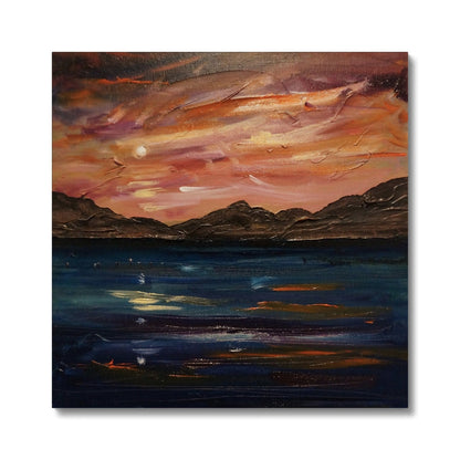 Loch Ness Moonset Canvas | Scottish Lochs &amp; Mountains Art Gallery | Paintings, Prints, Homeware and Art Gifts From Scotland By Scottish Artist Kevin Hunter