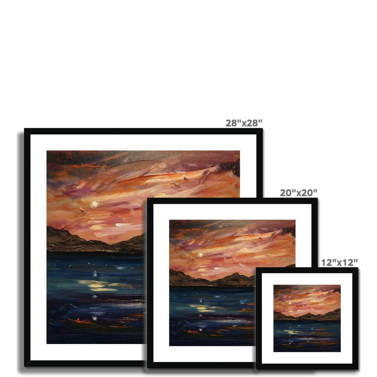 Loch Ness Moonset Painting | Framed & Mounted Prints From Scotland