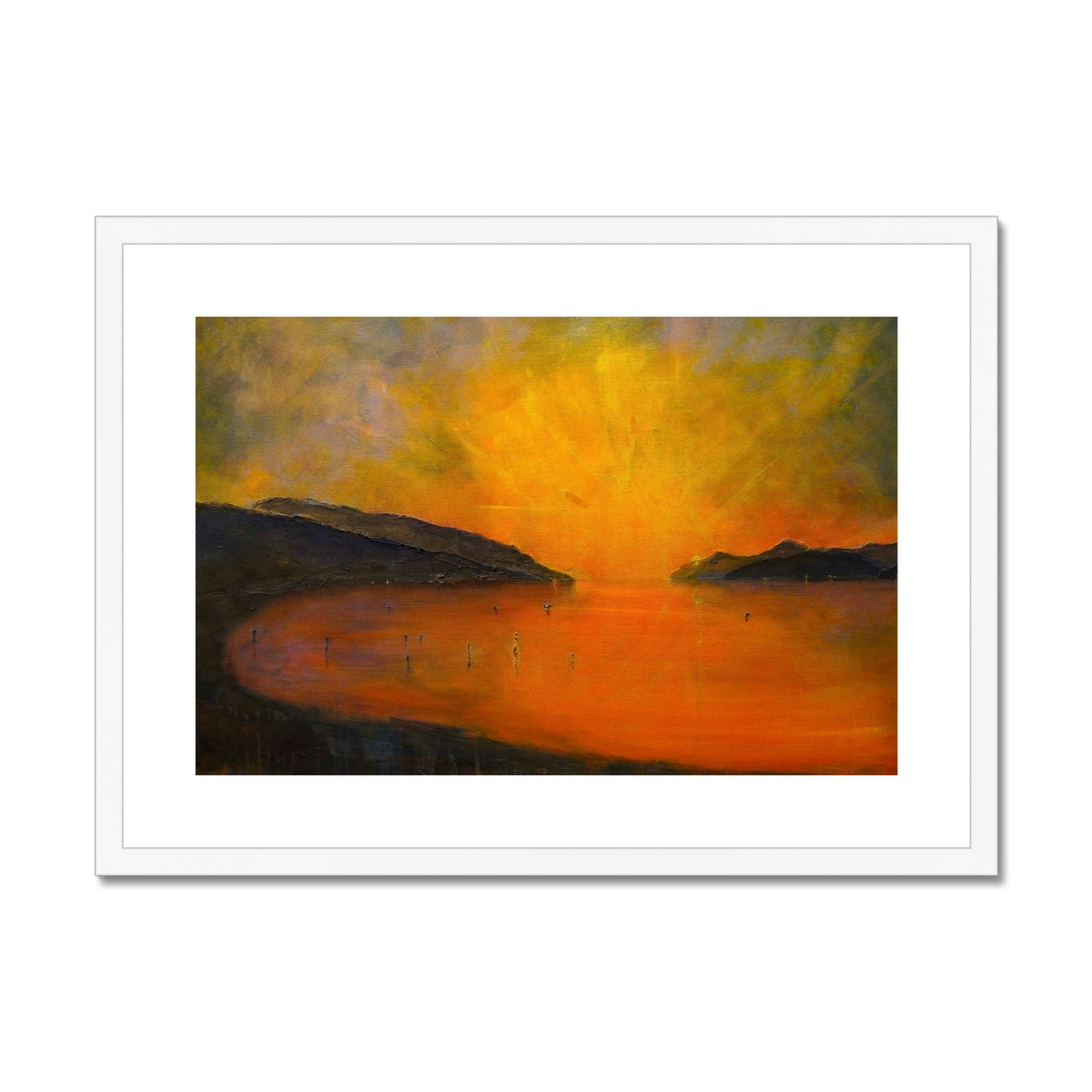 Loch Ness Sunset Painting | Framed & Mounted Prints From Scotland