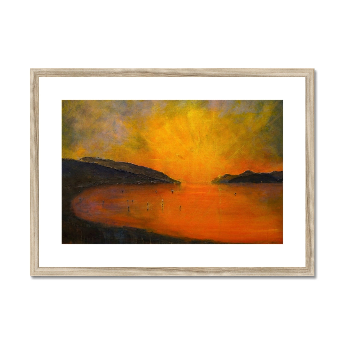 Loch Ness Sunset Painting | Framed & Mounted Prints From Scotland