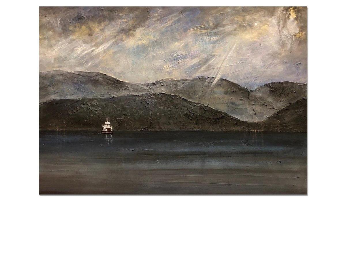 Lochranza Moonlit Ferry Art Prints from my Arran Art Gallery Collection