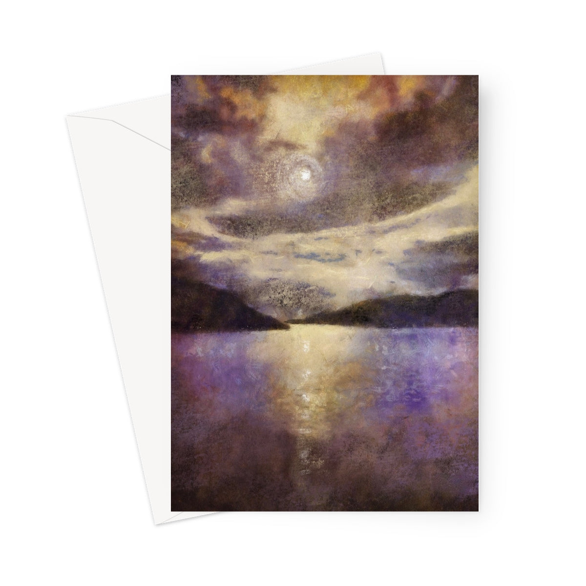 Moonlight Meets Lewis & Harris Scottish Art Gifts Greeting Card | Hebridean Islands Art Gallery | Paintings, Prints, Homeware and Art Gifts From Scotland By Scottish Artist Kevin Hunter