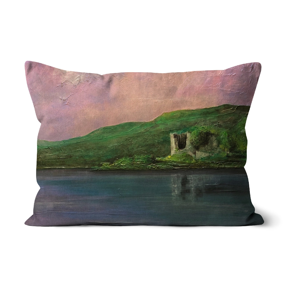 Old Castle Lachlan Art Gifts Cushion | Historic & Iconic Scotland Art Gallery | Paintings, Prints, Homeware and Art Gifts From Scotland By Scottish Artist Kevin Hunter