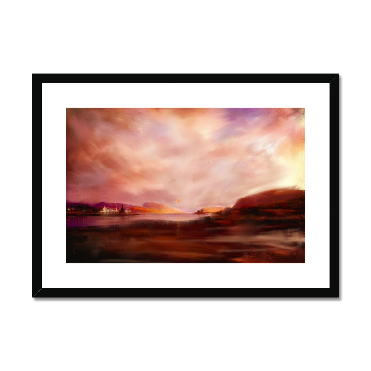 Plockton Sunset Painting | Framed &amp; Mounted Prints From Scotland