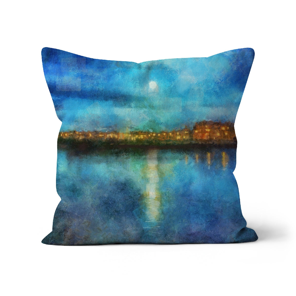 Portobello Moonlight Edinburgh Art Gifts Cushion | Edinburgh & Glasgow Art Gallery | Paintings, Prints, Homeware and Art Gifts From Scotland By Scottish Artist Kevin Hunter