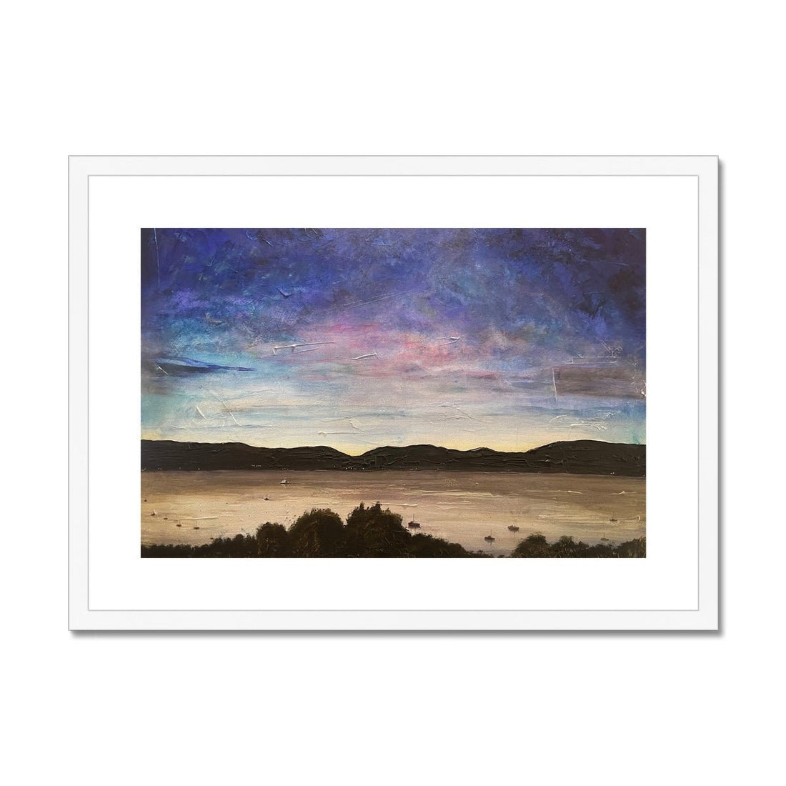 River Clyde Twilight Painting | Framed &amp; Mounted Prints From Scotland