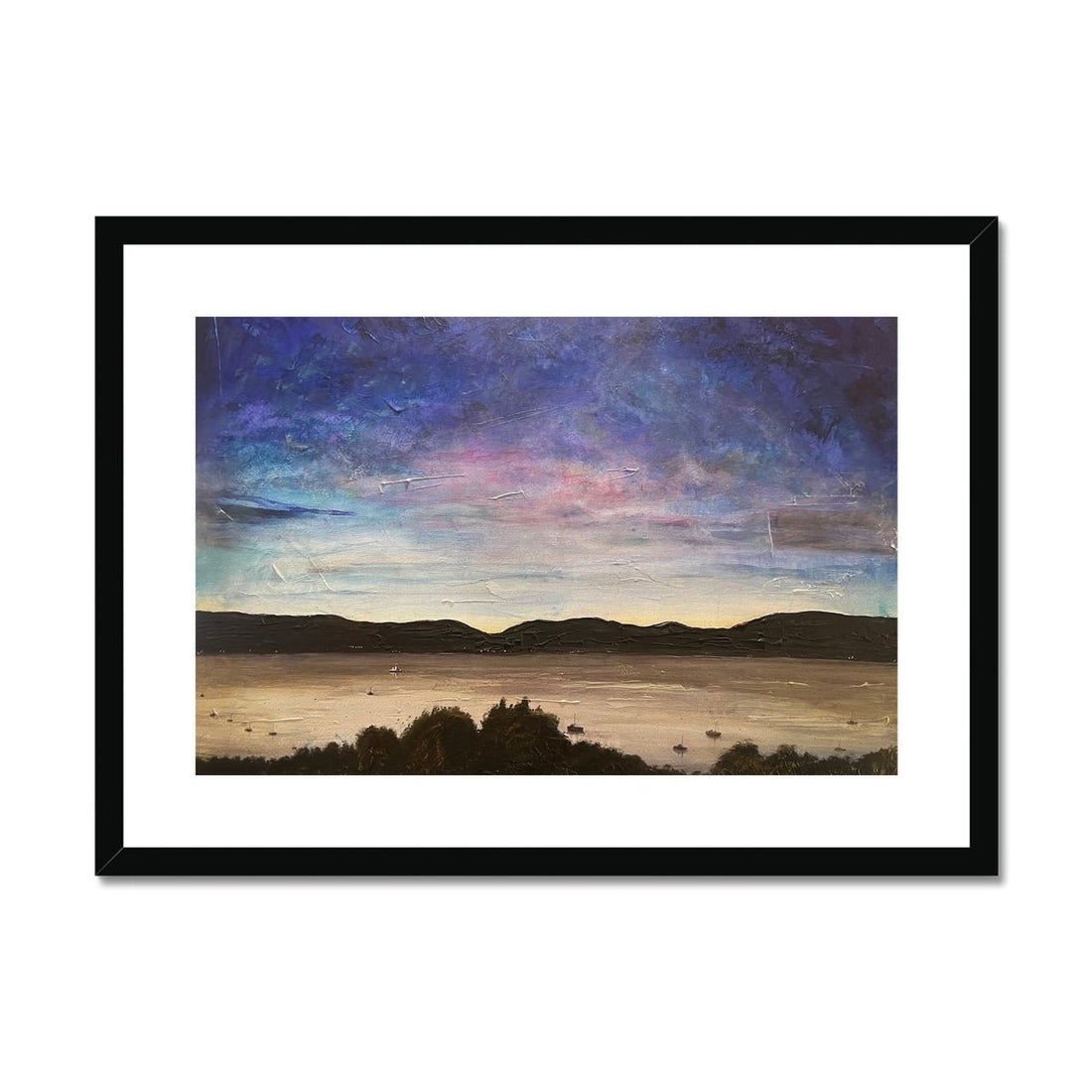 River Clyde Twilight Painting | Framed &amp; Mounted Prints From Scotland