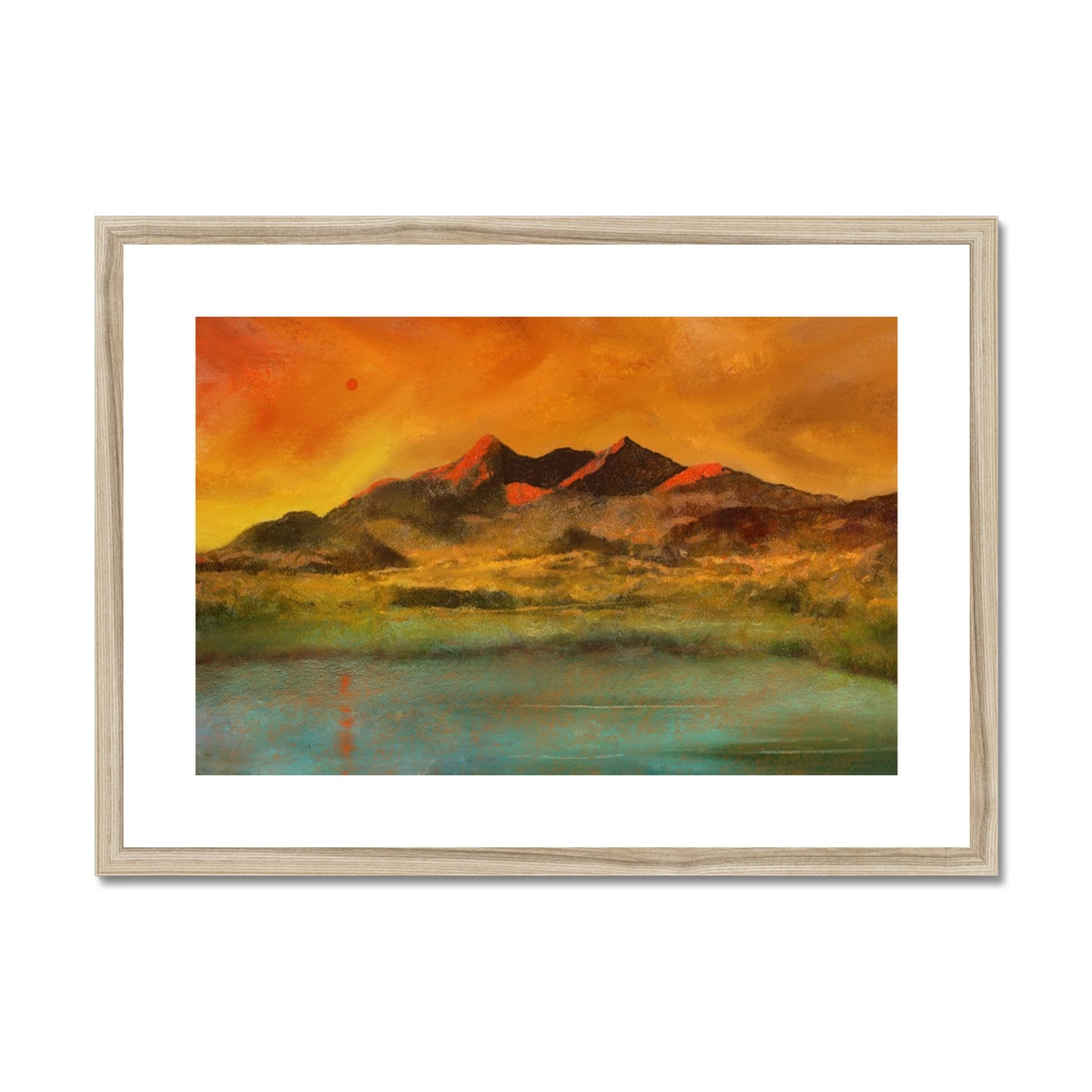 Skye Red Moon Cuillin Painting | Framed & Mounted Prints From Scotland