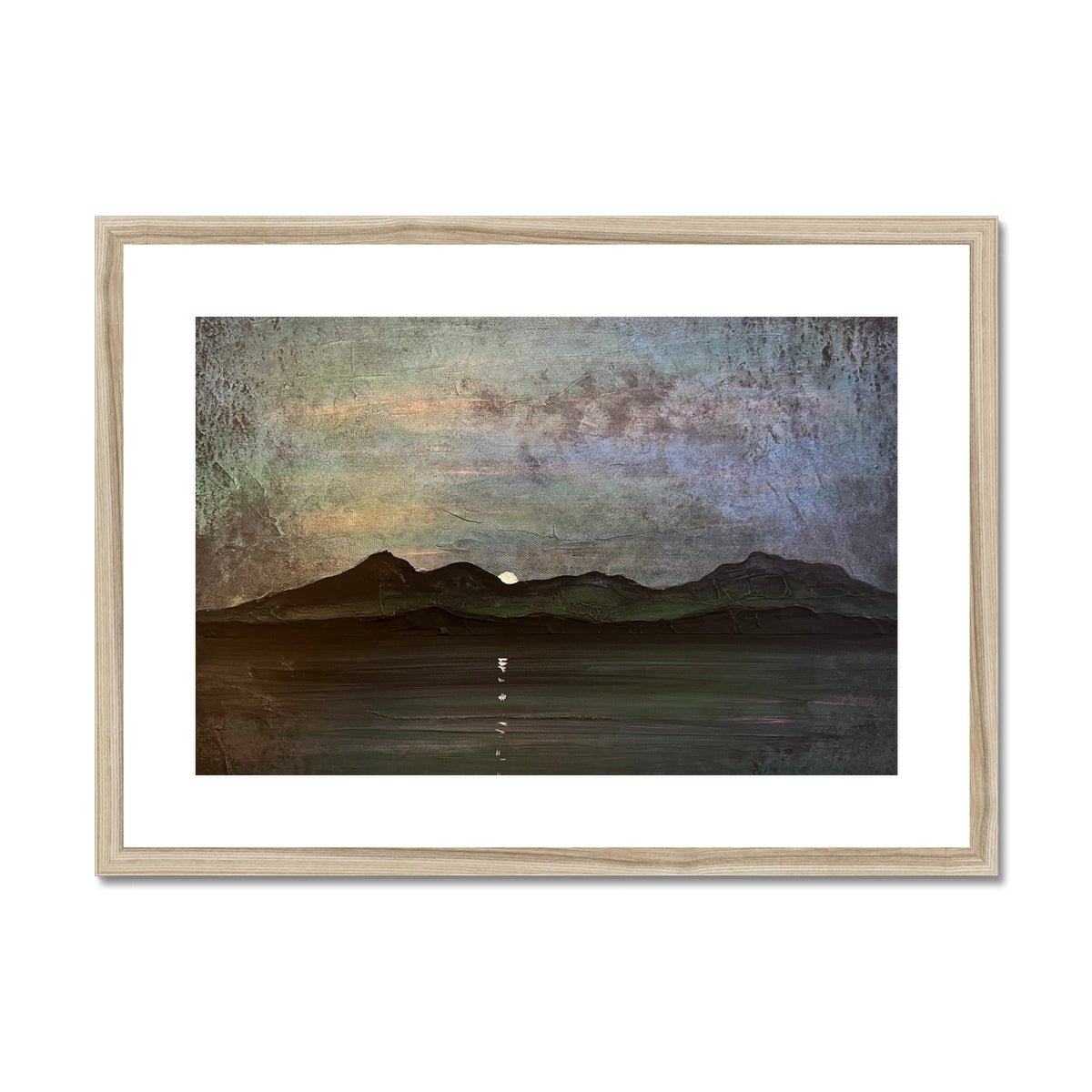 Sleeping Warrior Moonlight Arran Painting | Framed & Mounted Prints From Scotland