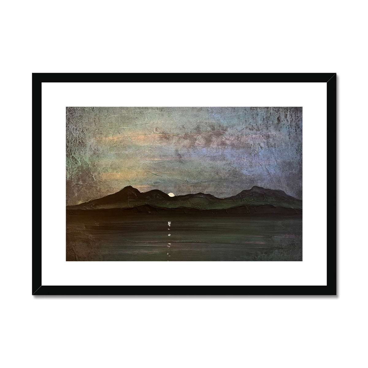 Sleeping Warrior Moonlight Arran Painting | Framed &amp; Mounted Prints From Scotland