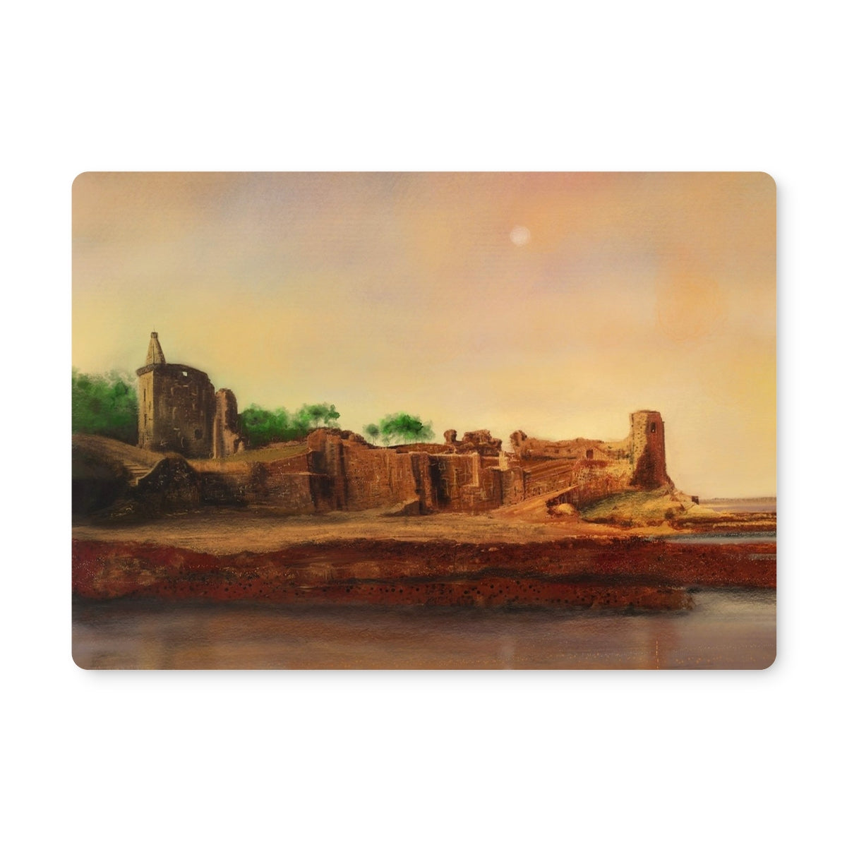 St Andrews Castle | Scottish Art Gifts | Placemat | Historic &amp; Iconic Scotland Art Gallery | Paintings, Prints, Homeware and Art Gifts From Scotland By Scottish Artist Kevin Hunter