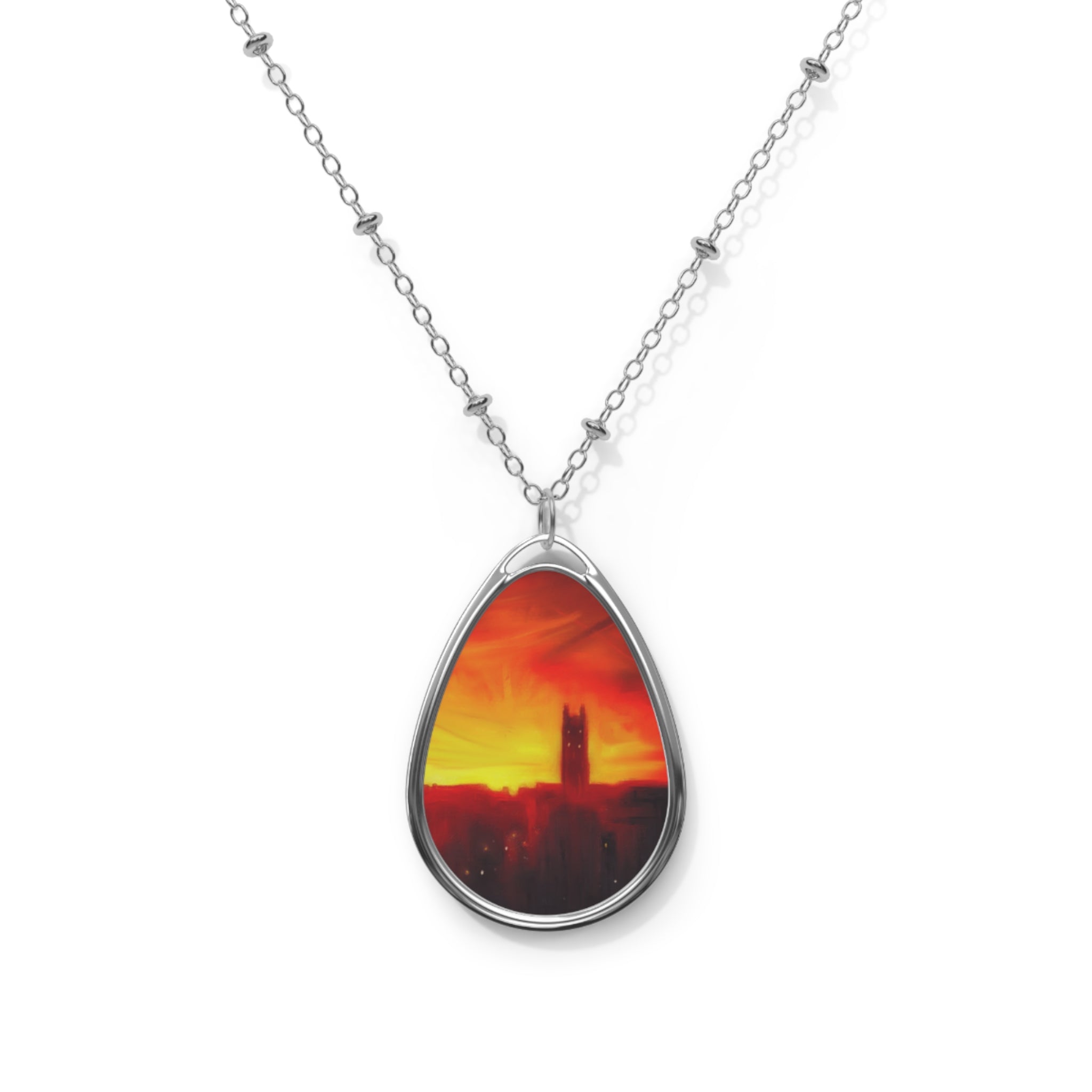 St Stephen's Church Stockbridge Sunset Necklace | Edinburgh & Glasgow Art Gallery | Paintings, Prints, Homeware and Art Gifts From Scotland By Scottish Artist Kevin Hunter