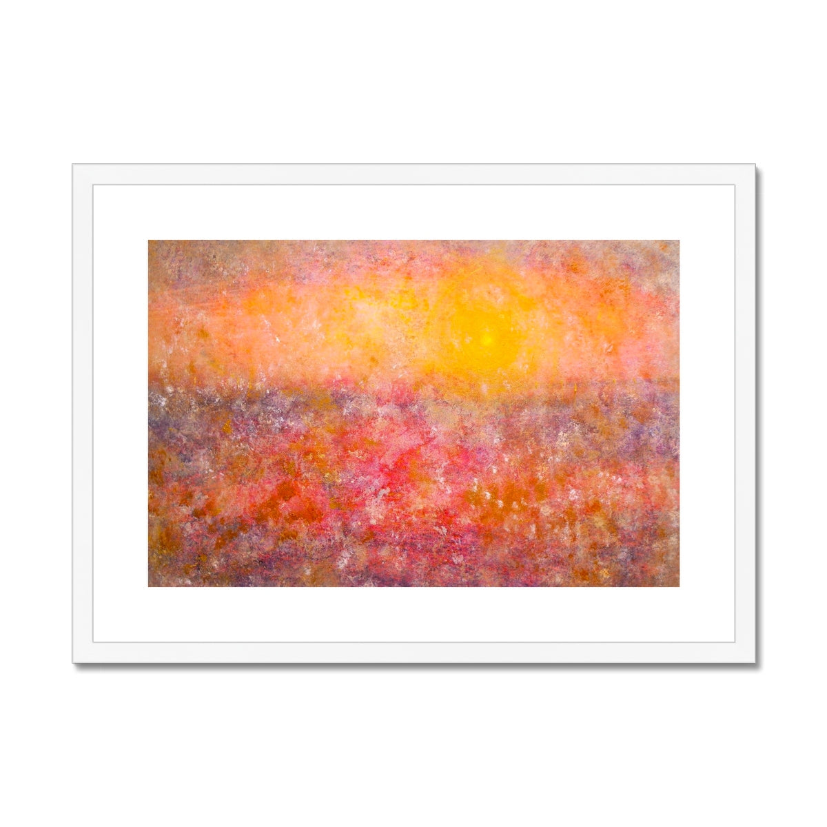 Sunrise Mist Horizon Abstract Painting | Framed &amp; Mounted Prints From Scotland