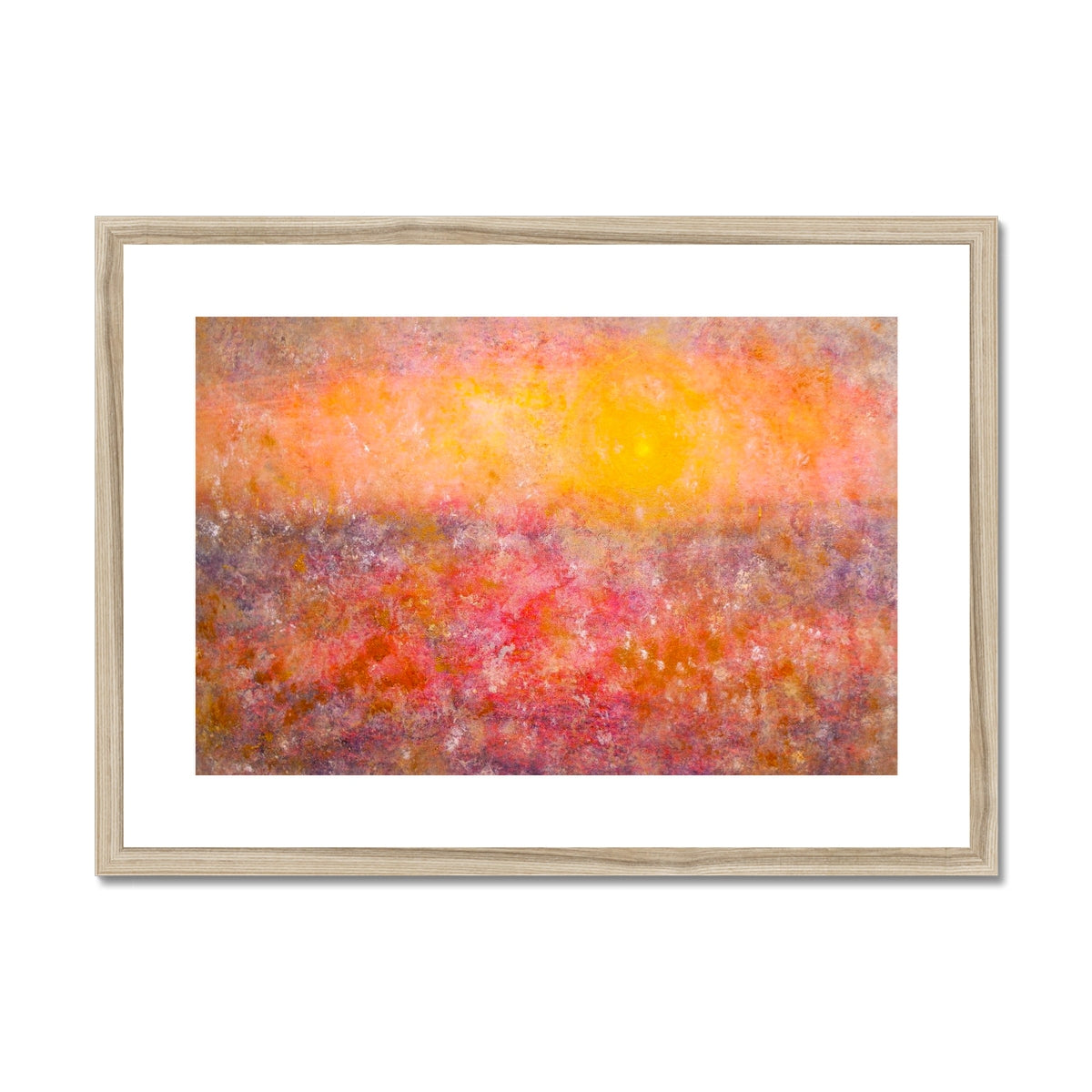 Sunrise Mist Horizon Abstract Painting | Framed &amp; Mounted Prints From Scotland