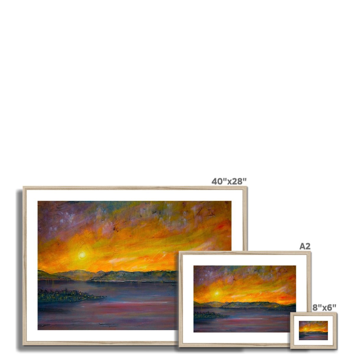 Sunset Over Gourock Painting | Framed &amp; Mounted Prints From Scotland