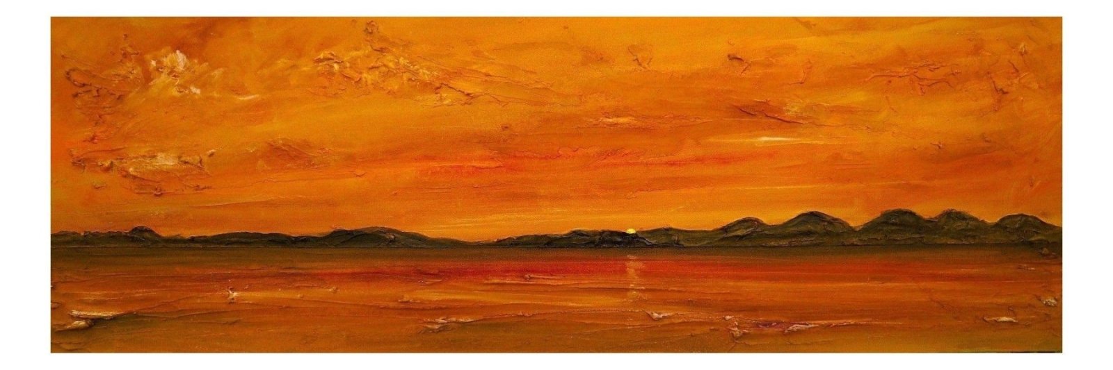 Sunset Over Jura | Panoramic Painting & Art Prints | Hebridean Islands Art Gallery | Paintings, Prints, Homeware and Art Gifts From Scotland By Scottish Artist Kevin Hunter