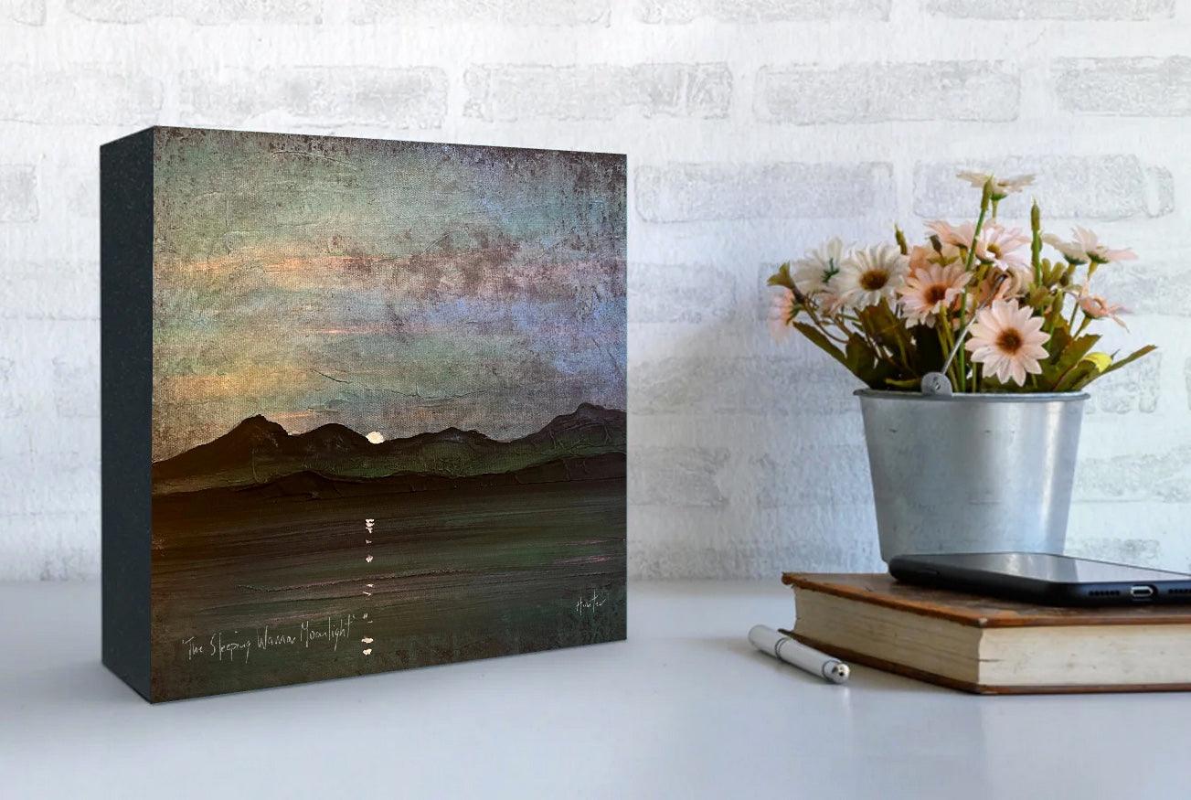 The Brooding Cuillin Skye Wooden Art Block