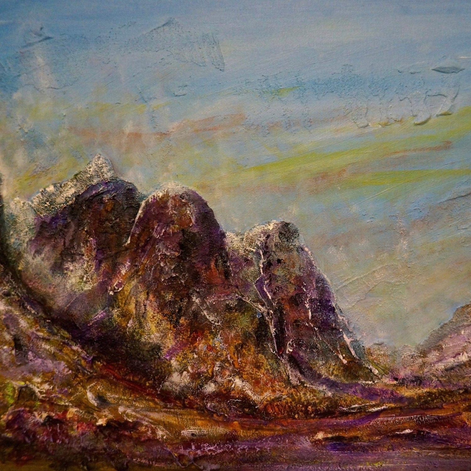 The Three Sisters Glencoe Wooden Art Block