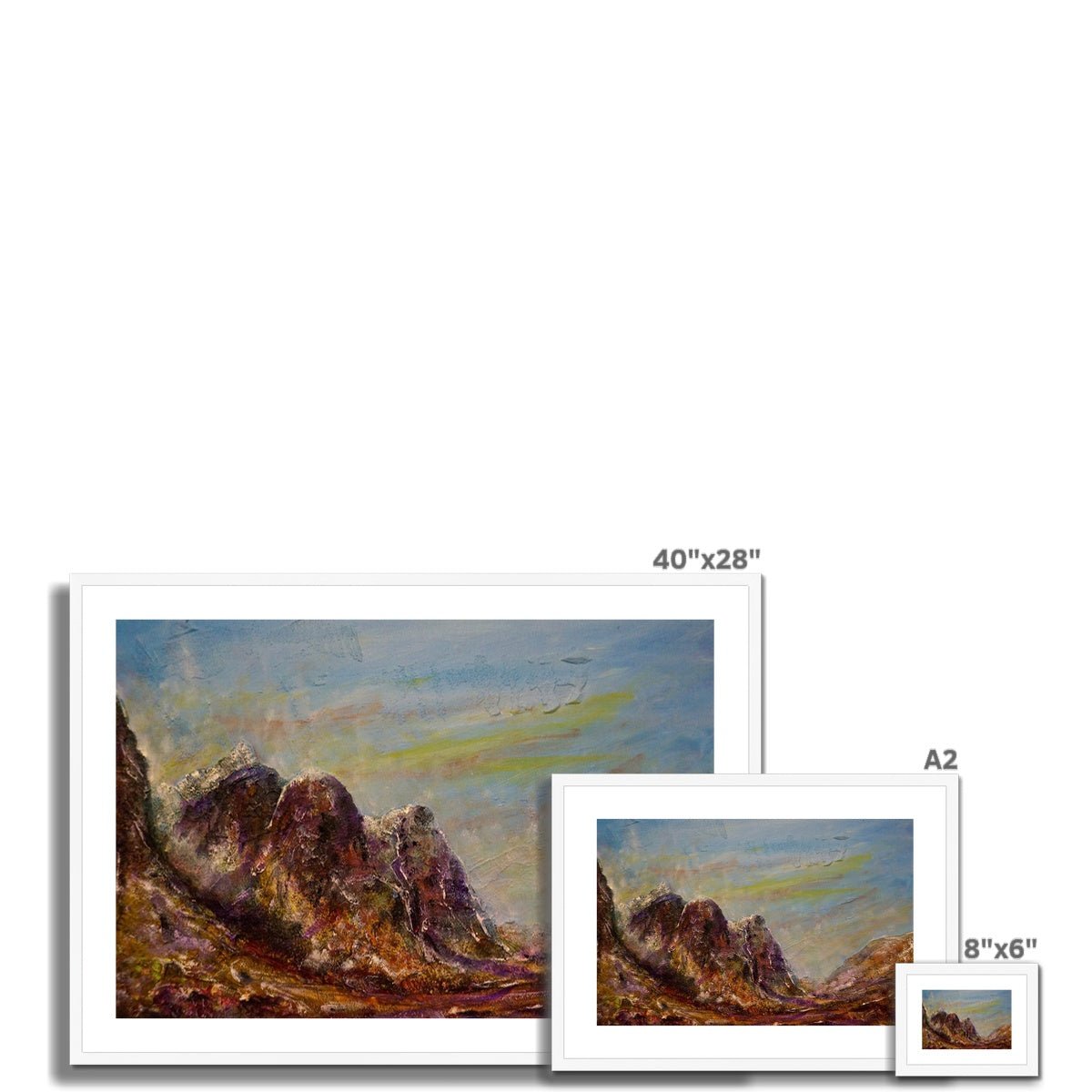 Three Sisters Glencoe Painting | Framed &amp; Mounted Prints From Scotland