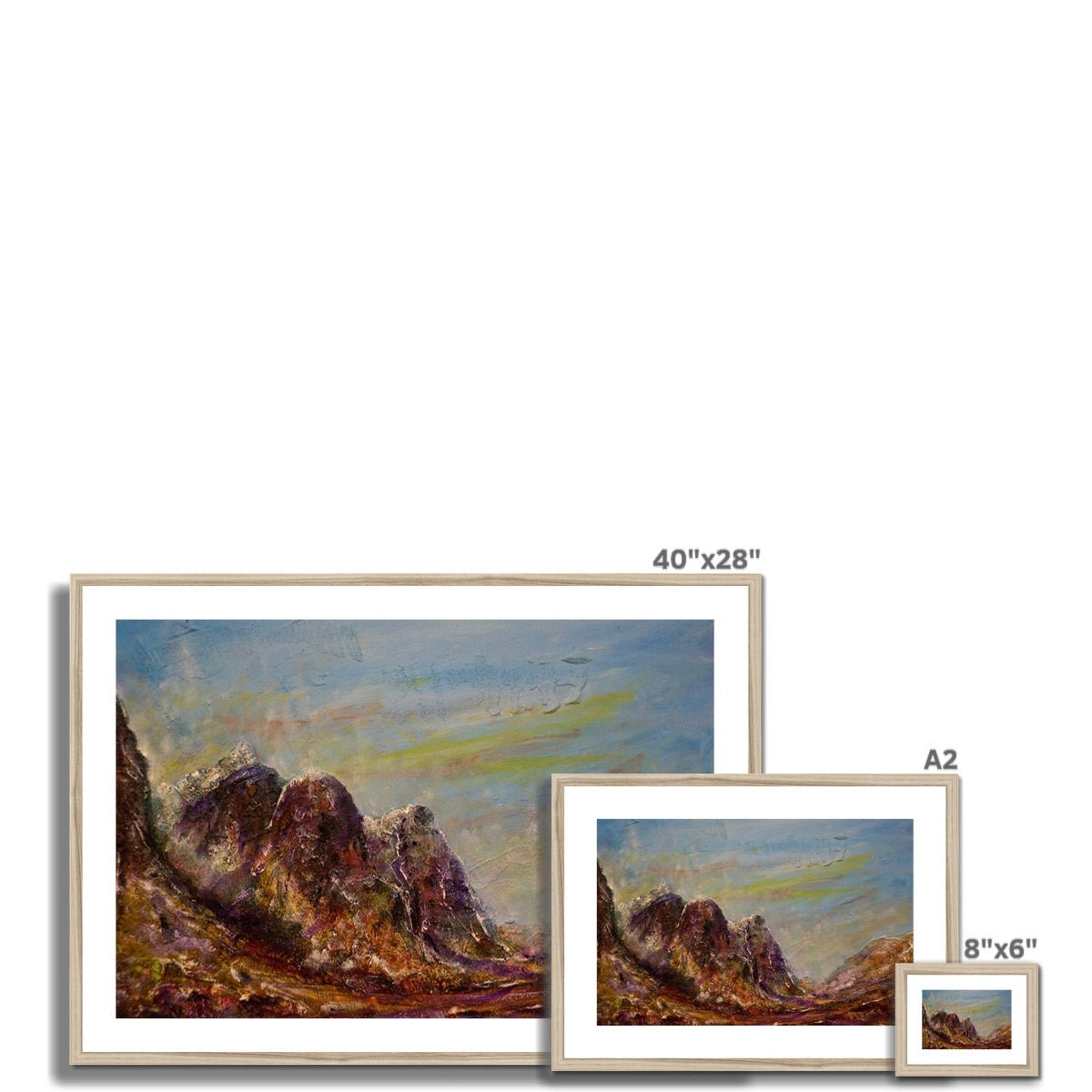 Three Sisters Glencoe Painting | Framed &amp; Mounted Prints From Scotland