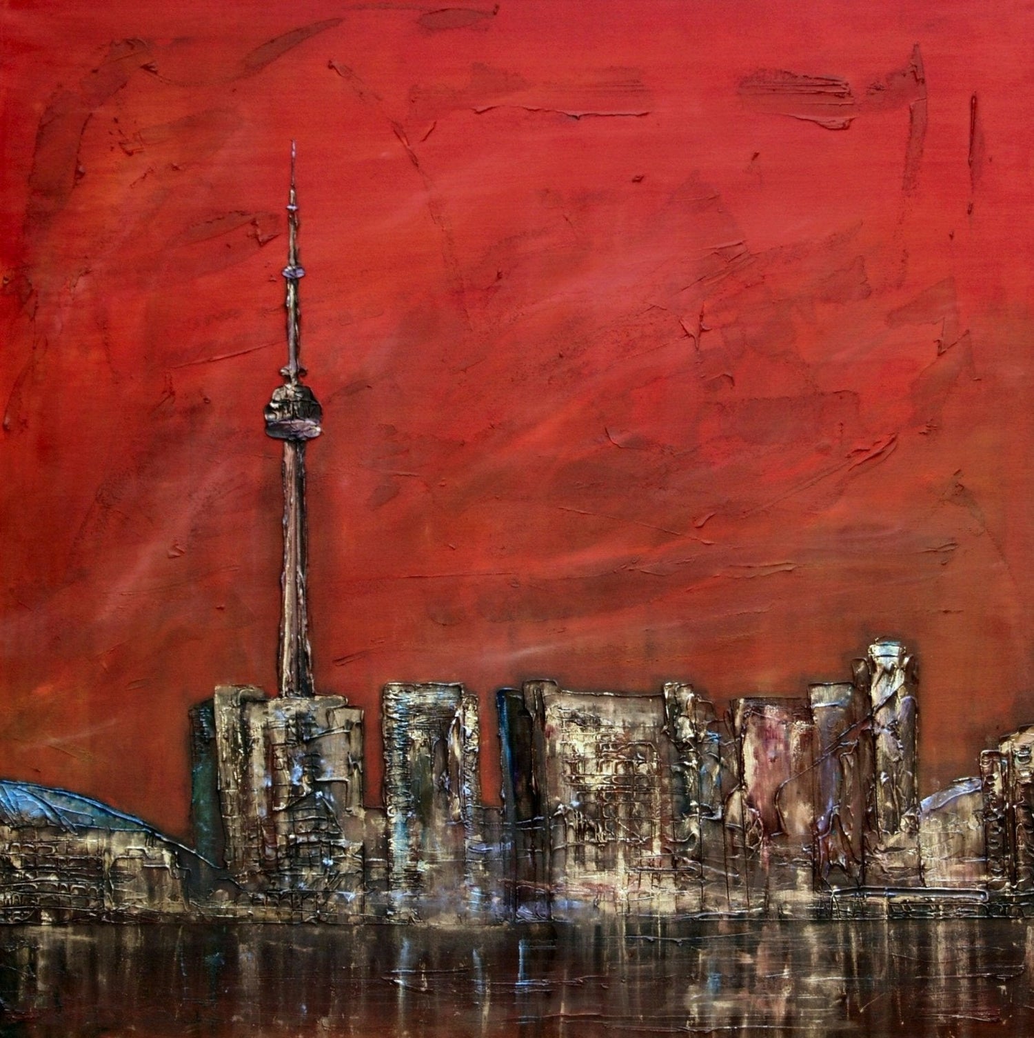 Toronto Dusk Wooden Art Block