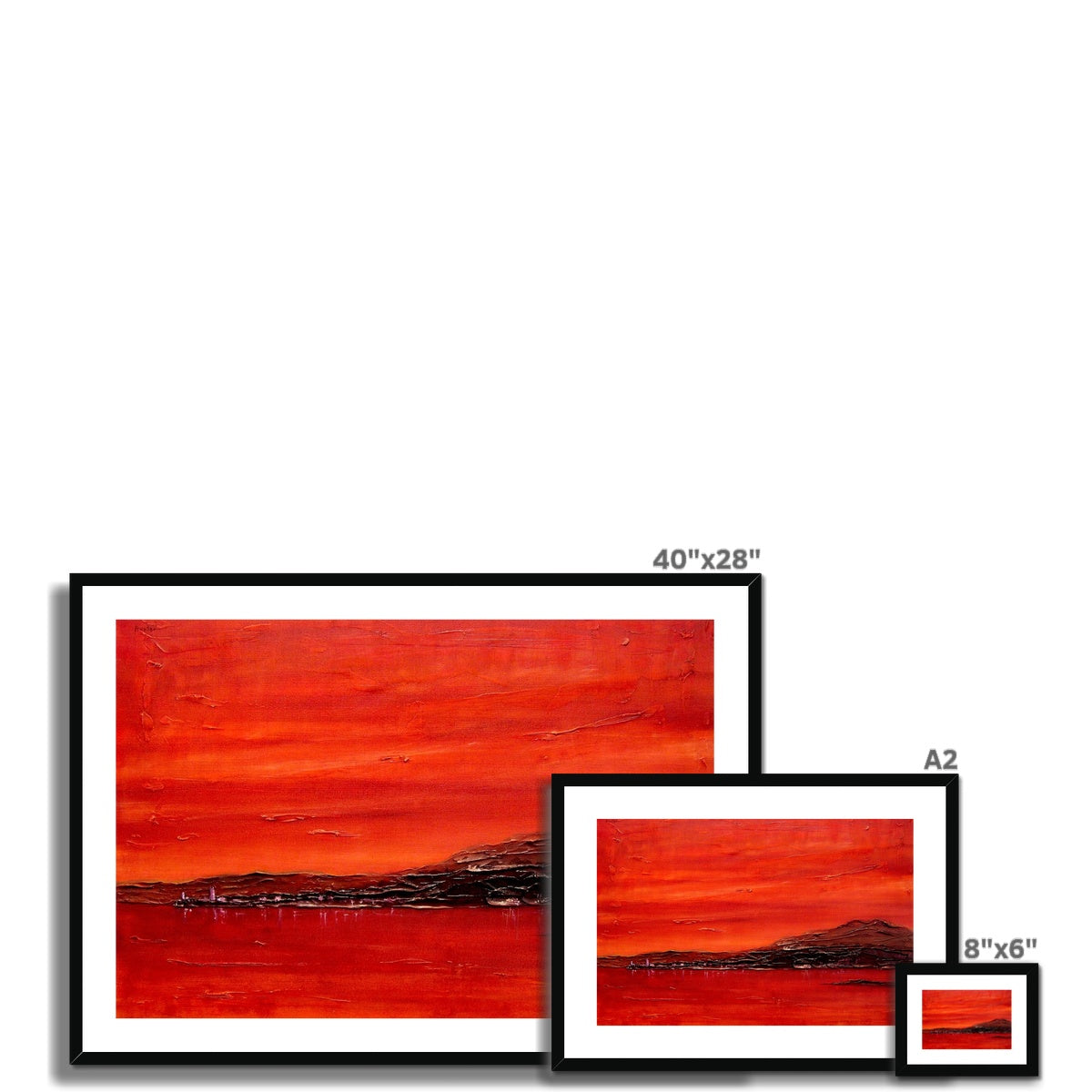 Toward Point Lighthouse Sunset Painting | Framed & Mounted Prints From Scotland