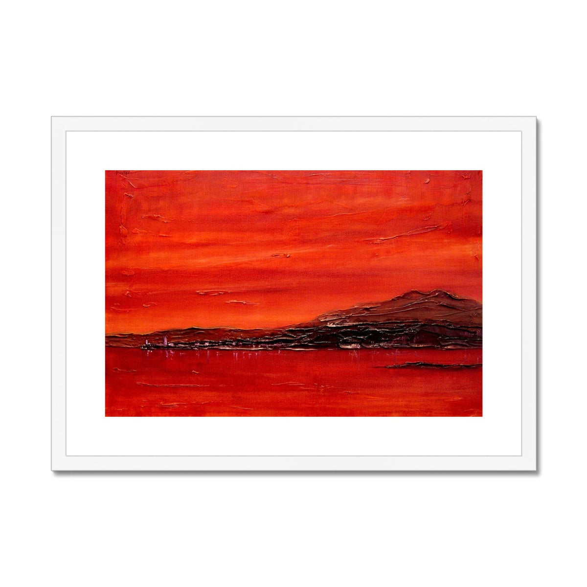 Toward Point Lighthouse Sunset Painting | Framed & Mounted Prints From Scotland