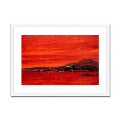 Toward Point Lighthouse Sunset Painting | Framed &amp; Mounted Prints From Scotland