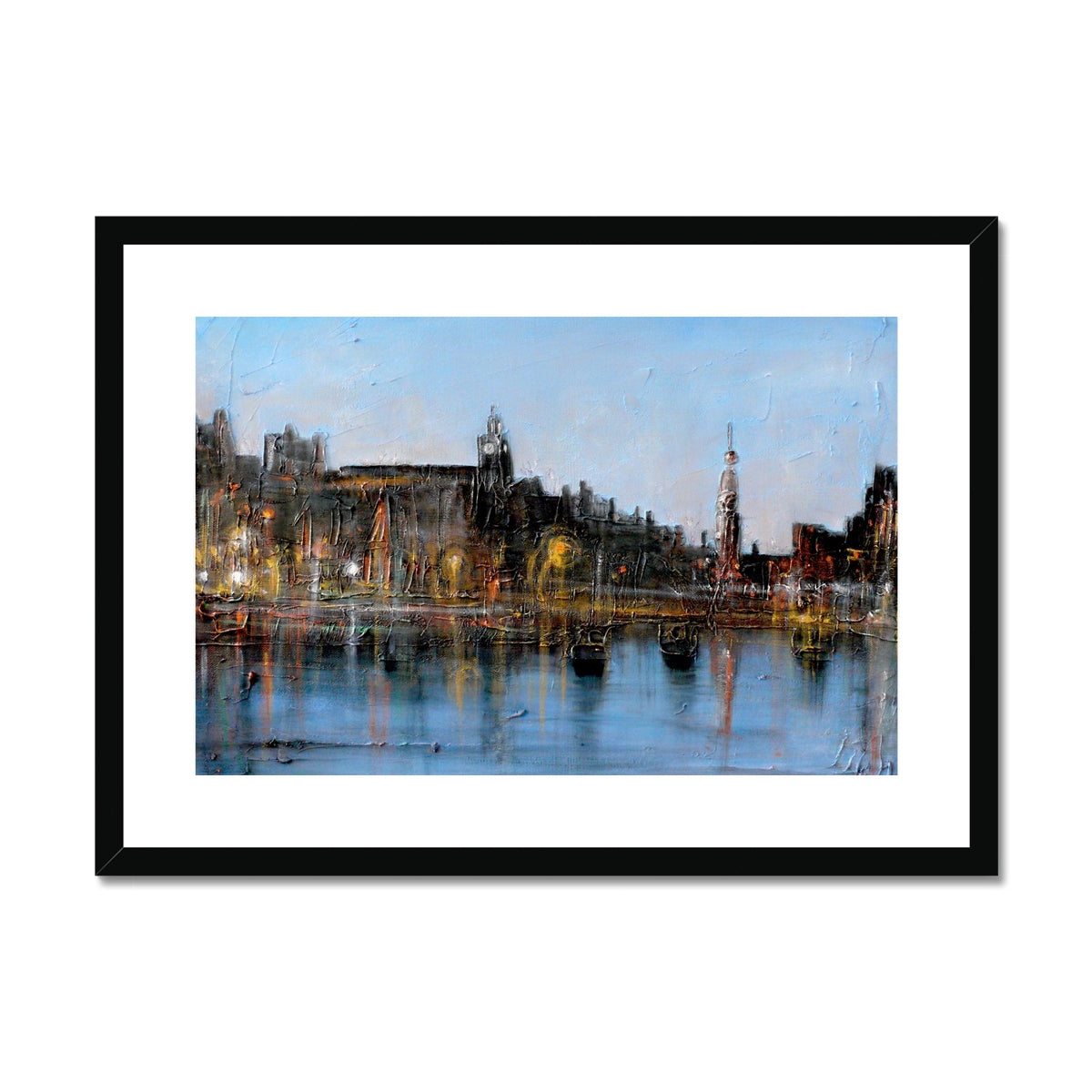 Winter In Amsterdam Painting | Framed &amp; Mounted Prints From Scotland